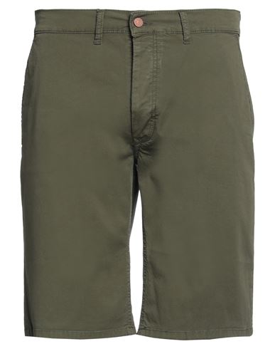 Grey Daniele Alessandrini Man Shorts & Bermuda Shorts Military Green Size 29 Cotton, Elastane