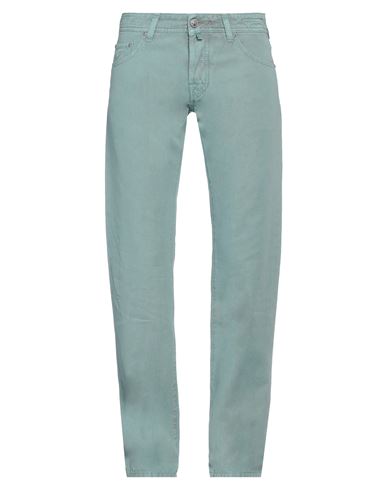 Shop Jacob Cohёn Man Pants Turquoise Size 33 Cotton, Linen In Blue