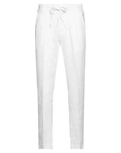 Grey Daniele Alessandrini Man Pants White Size 28 Linen