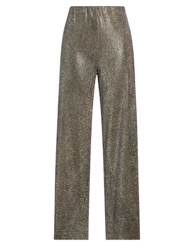 SEMICOUTURE SEMICOUTURE WOMAN PANTS GOLD SIZE 6 POLYESTER