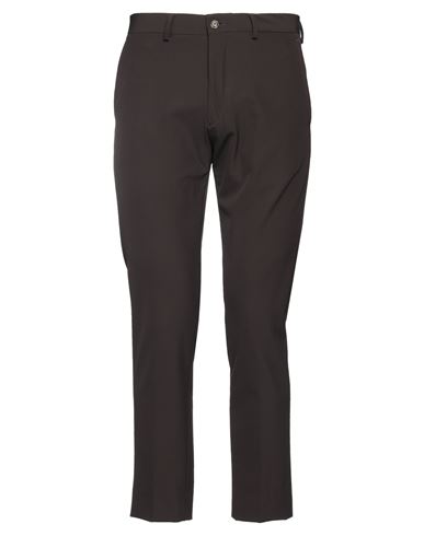 Luca Bertelli Man Pants Dark Brown Size 34 Polyester, Elastane In Black