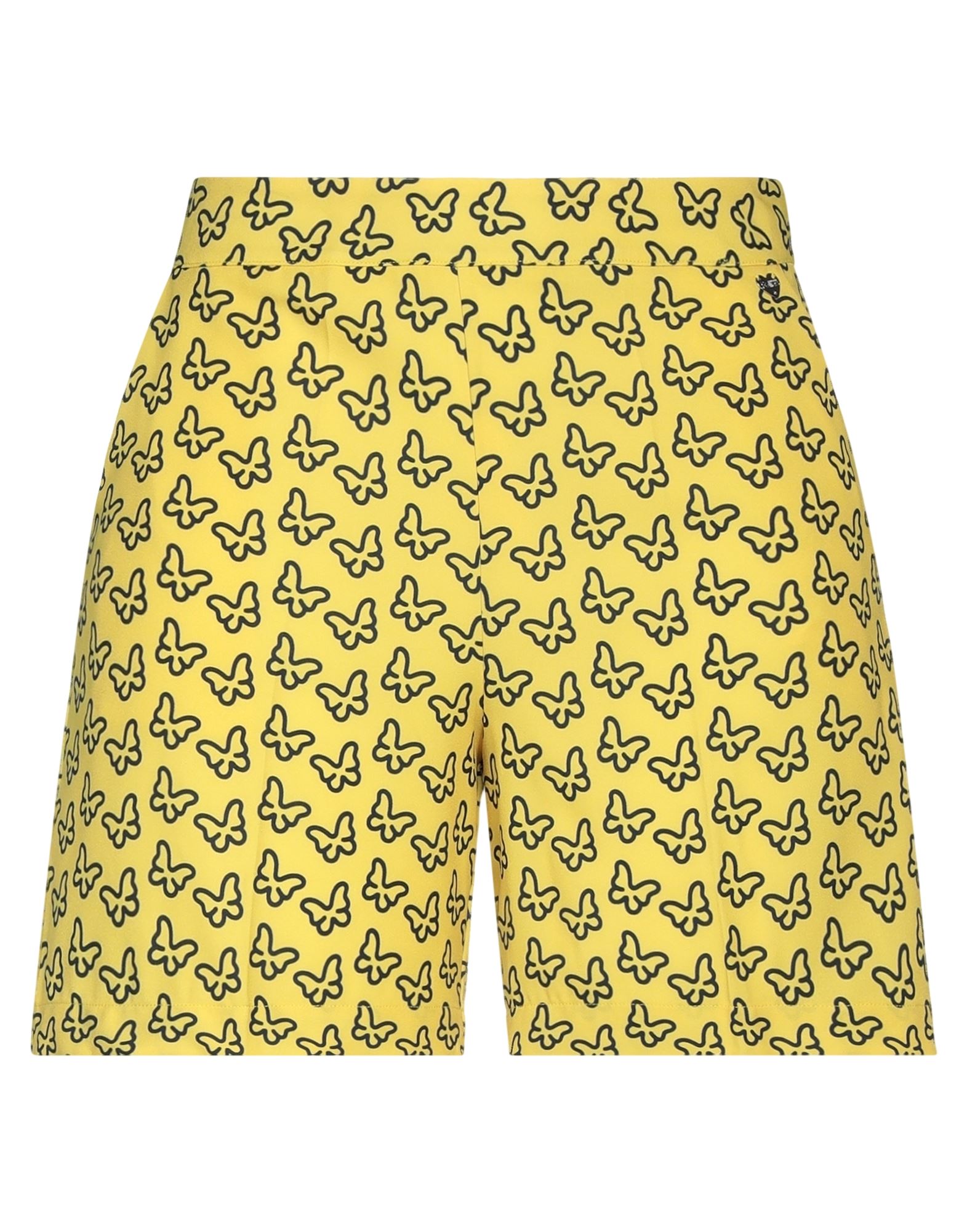 Blugirl Blumarine Woman Shorts & Bermuda Shorts Yellow Size 10 Polyester, Elastane