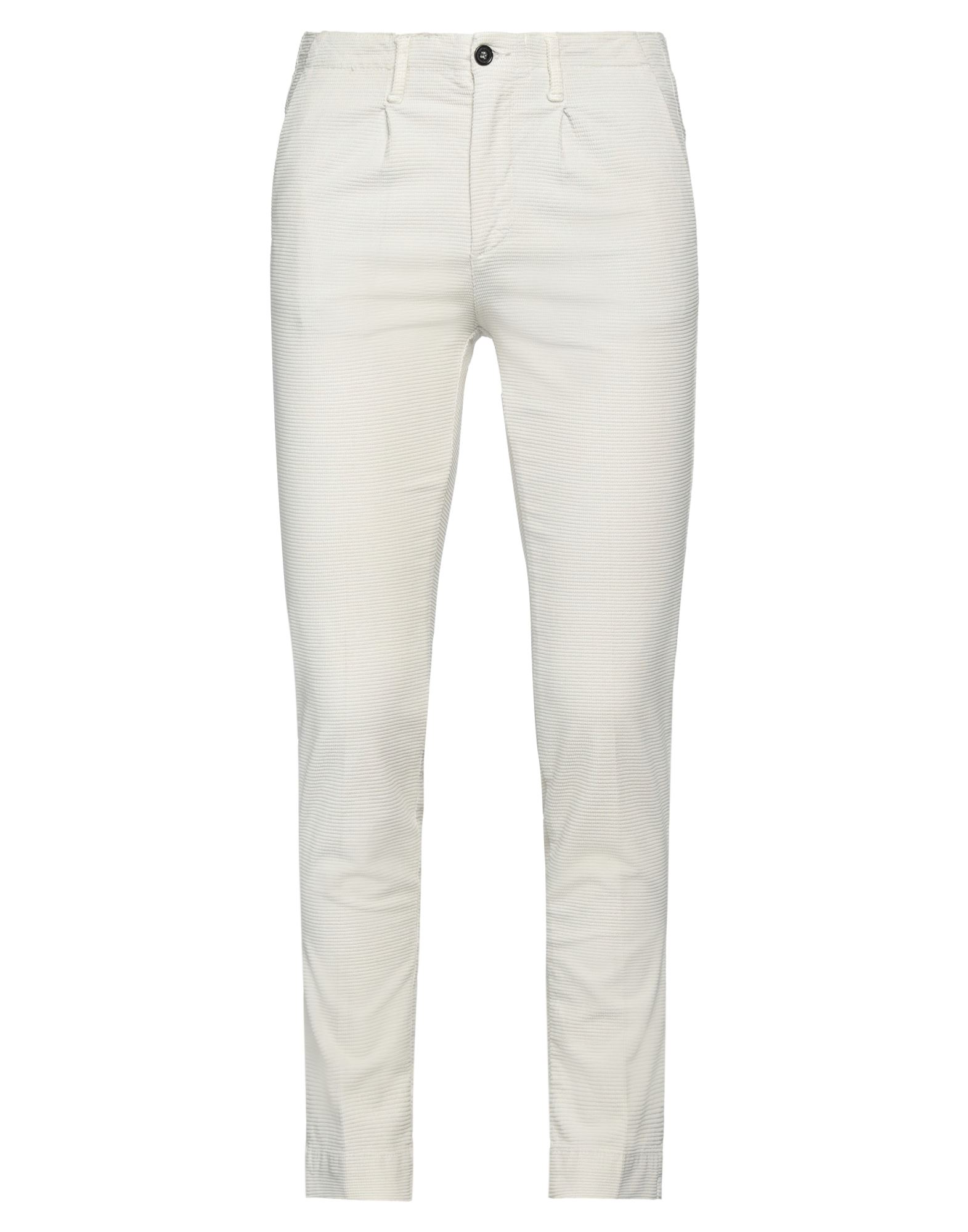 Shop Qb24 Man Pants Ivory Size 30 Cotton, Elastane In White