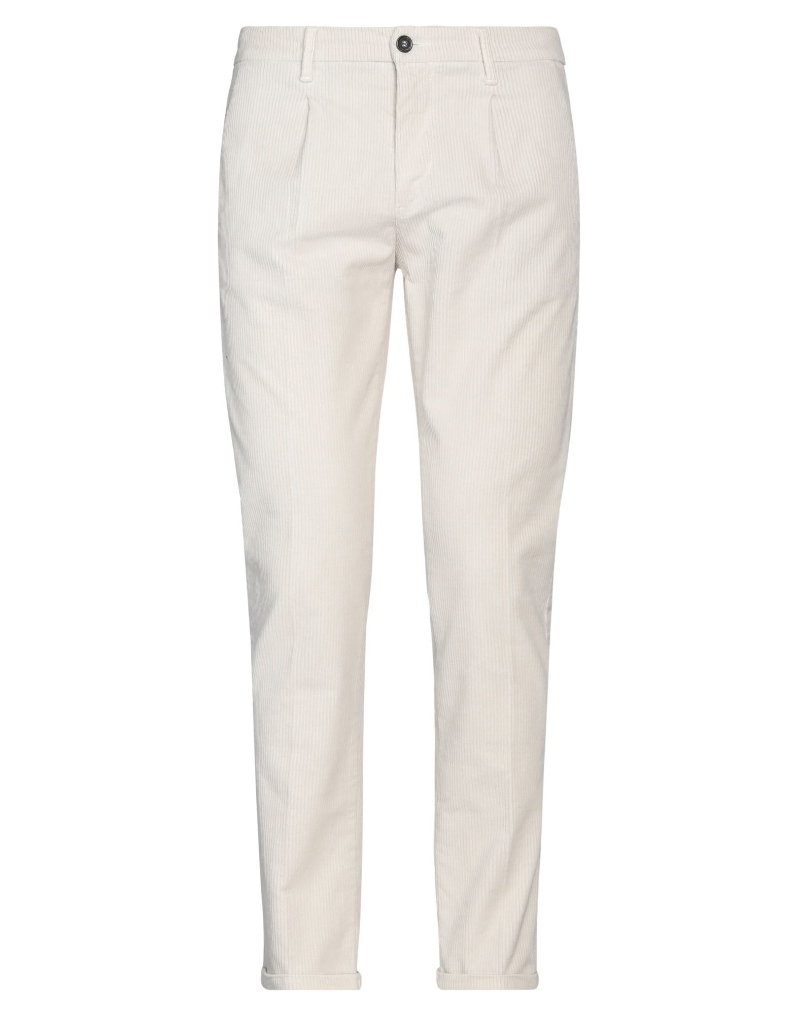 Shop Qb24 Man Pants Ivory Size 34 Cotton, Elastane In White