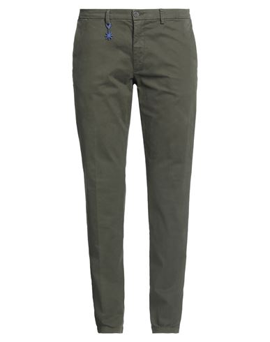 Manuel Ritz Man Pants Military Green Size 40 Cotton, Elastane