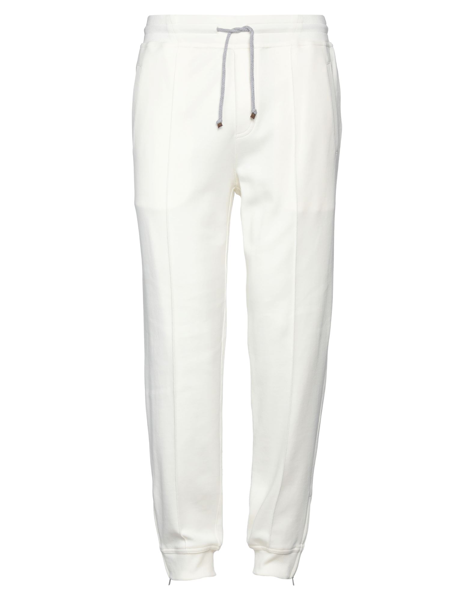 Brunello Cucinelli Drawstring-waist Cotton-blend Track Pants In White