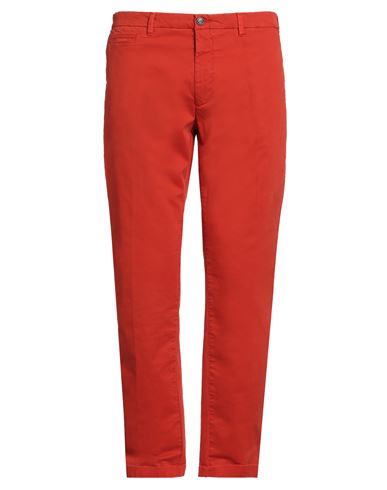 40weft Man Pants Tomato Red Size 38 Cotton, Elastane In Red
