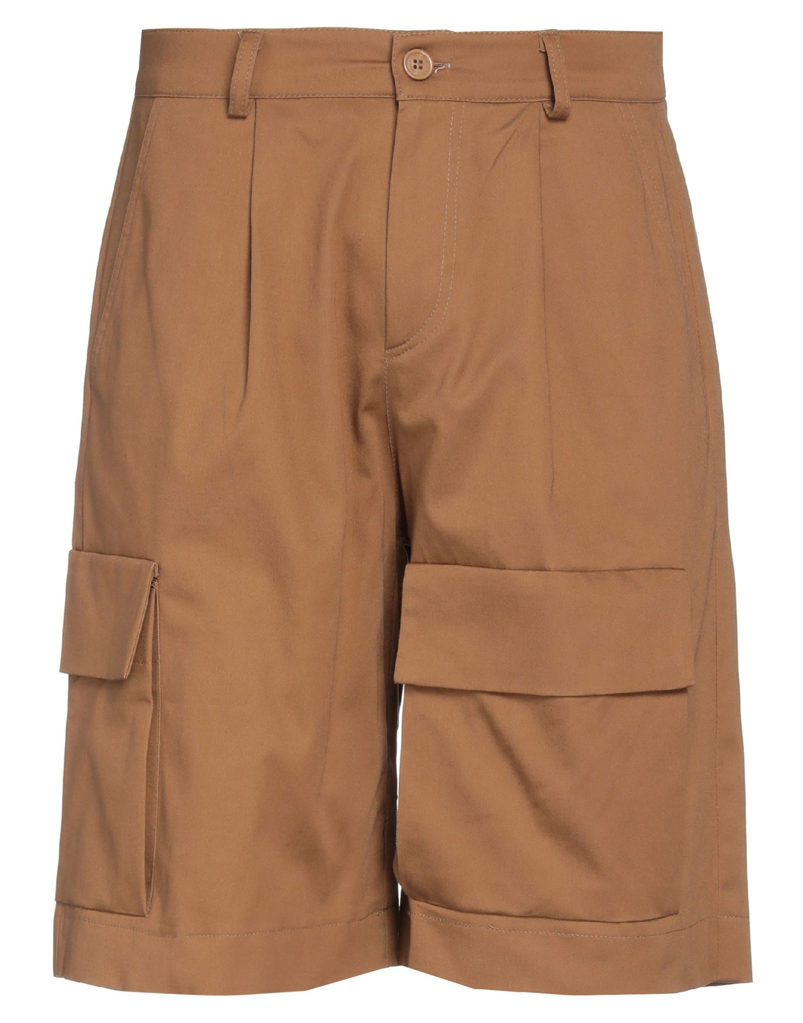 Family First Milano Man Shorts & Bermuda Shorts Camel Size 28 Cotton, Elastane In Beige