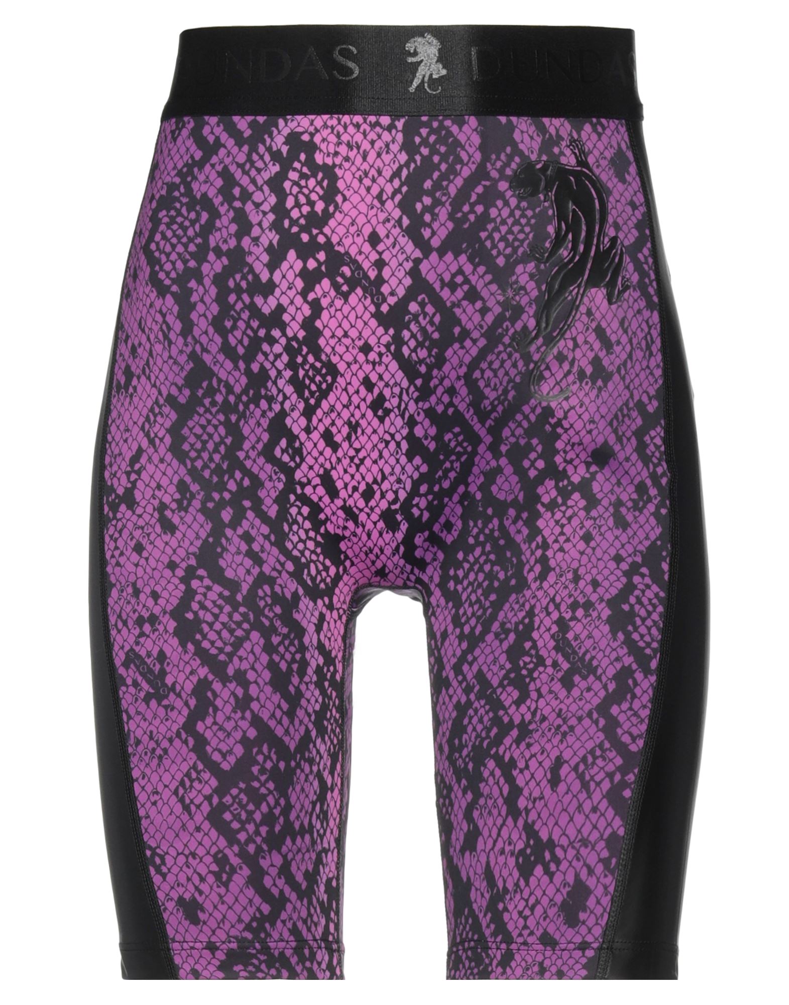 Dundas Woman Leggings Black Size Xl Polyester, Lycra, Nylon In Purple