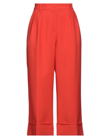 Siste's Woman Pants Tomato Red Size S Polyester, Elastane