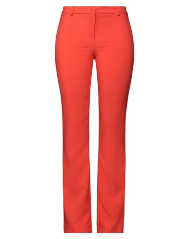 Siste's Woman Pants Orange Size M Polyester, Elastane