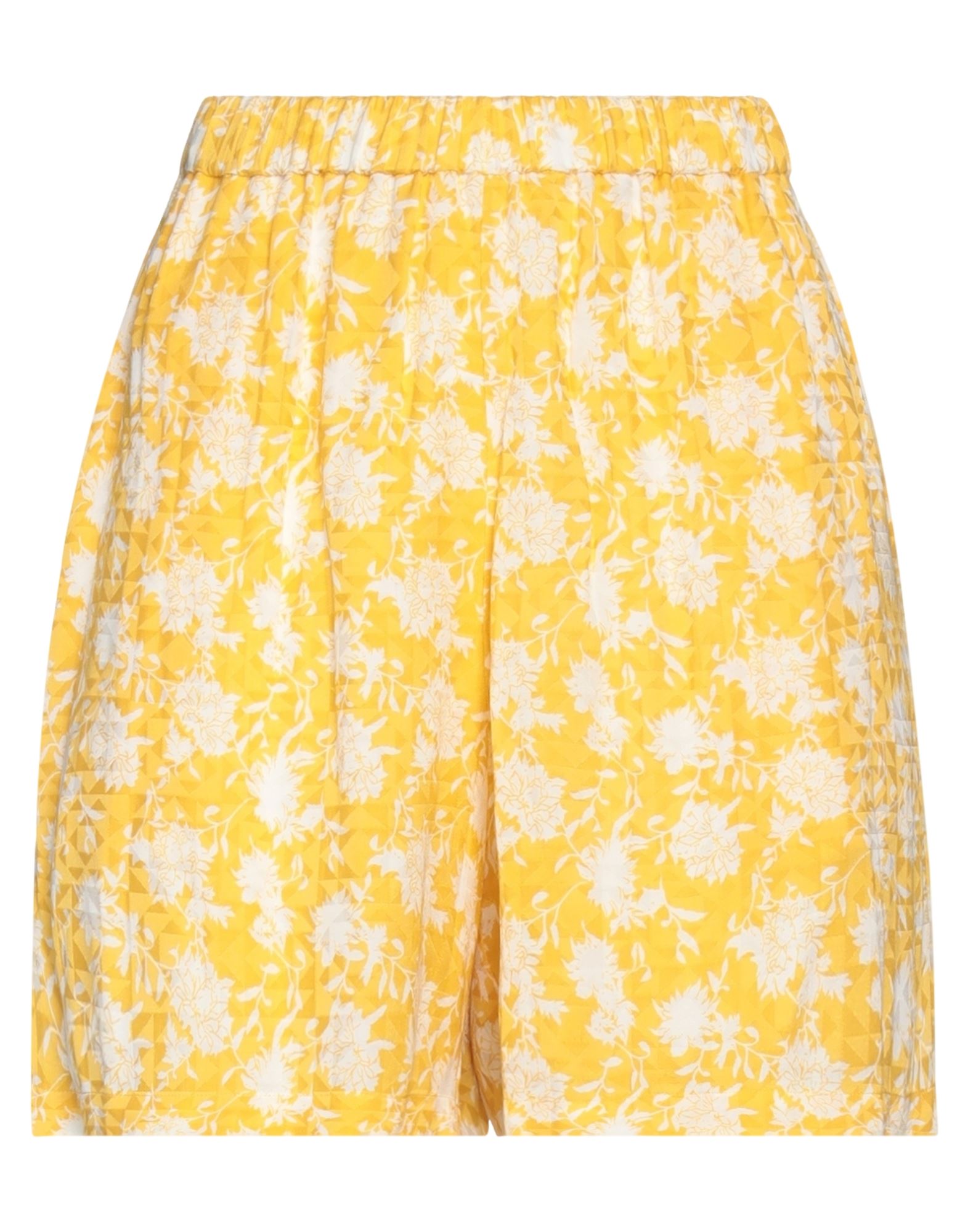 Rag & Bone Maye Floral-print Satin-jacquard Shorts In Yellow