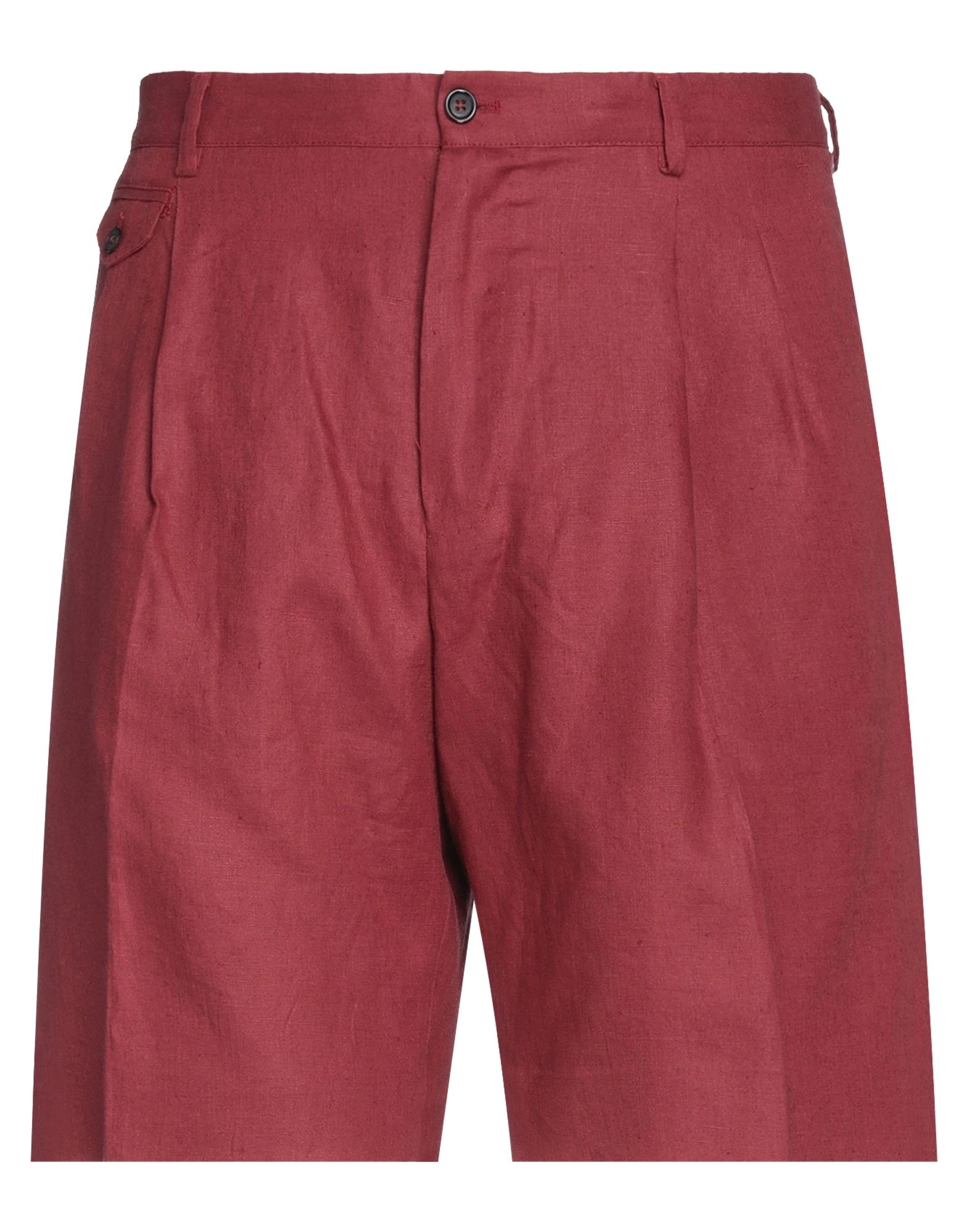 Dolce & Gabbana Man Shorts & Bermuda Shorts Brick Red Size 28 Linen