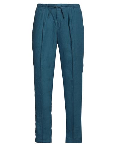 Manuel Ritz Man Pants Deep Jade Size 34 Linen In Green