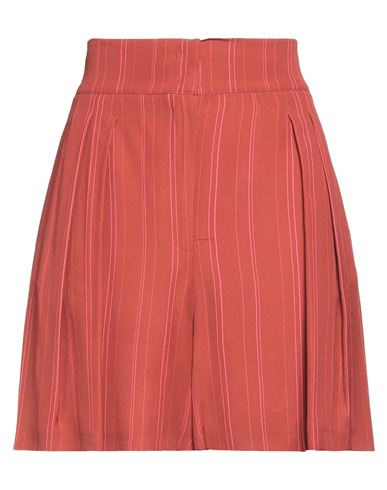 Jijil Woman Shorts & Bermuda Shorts Rust Size 2 Viscose In Red