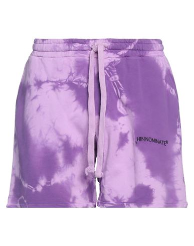 Hinnominate Man Shorts & Bermuda Shorts Purple Size M Cotton