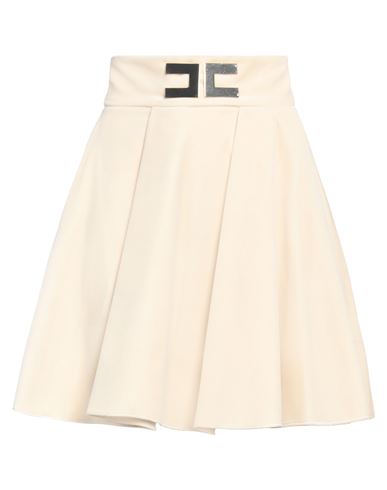 Elisabetta Franchi Woman Mini Skirt Off White Size 6 Cotton, Elastane