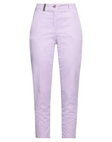 Peserico Woman Pants Lilac Size 6 Cotton, Elastane In Purple