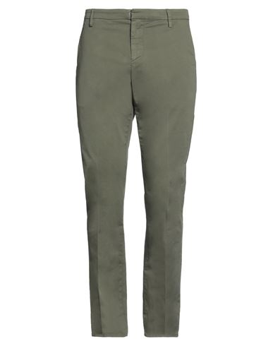 Shop Dondup Man Pants Military Green Size 36 Cotton, Elastane