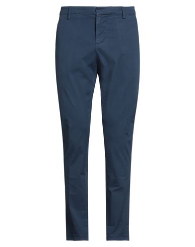 Dondup Man Pants Navy Blue Size 33 Cotton, Elastane