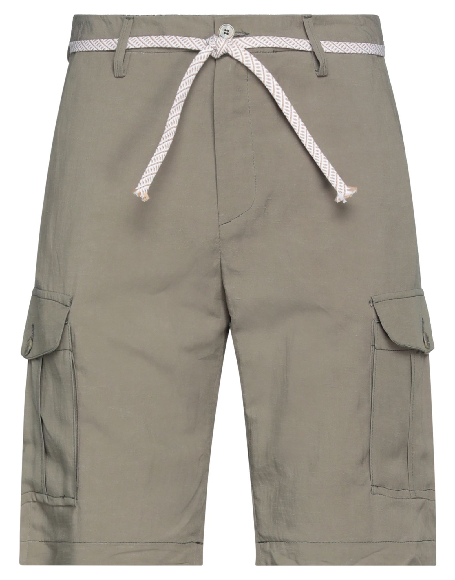 Dffrntly Man Shorts & Bermuda Shorts Military Green Size 30 Viscose, Linen