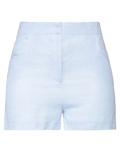 Actualee Woman Shorts & Bermuda Shorts Sky Blue Size 10 Linen