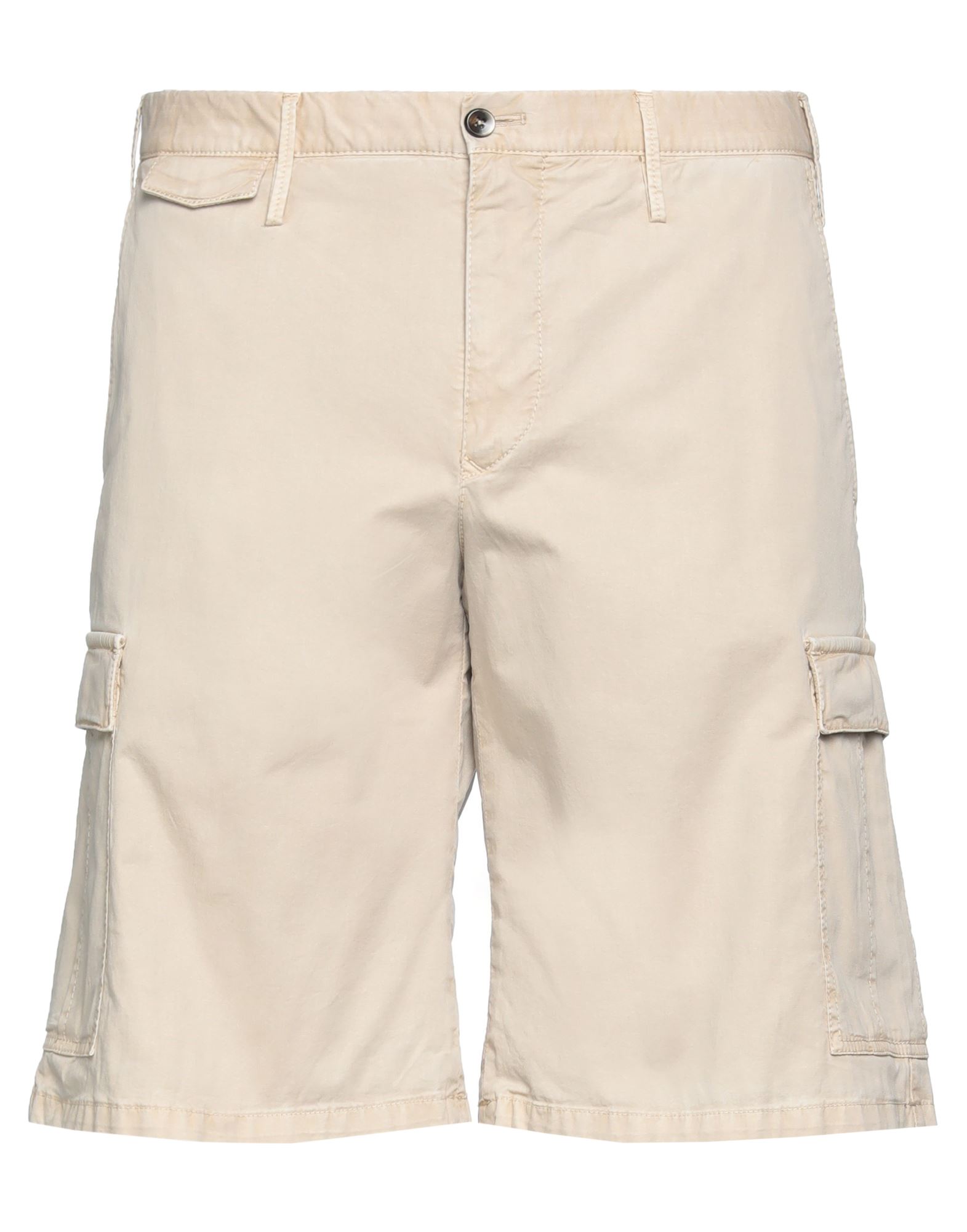 Pt Torino Man Shorts & Bermuda Shorts Sand Size 38 Cotton, Elastane In Beige