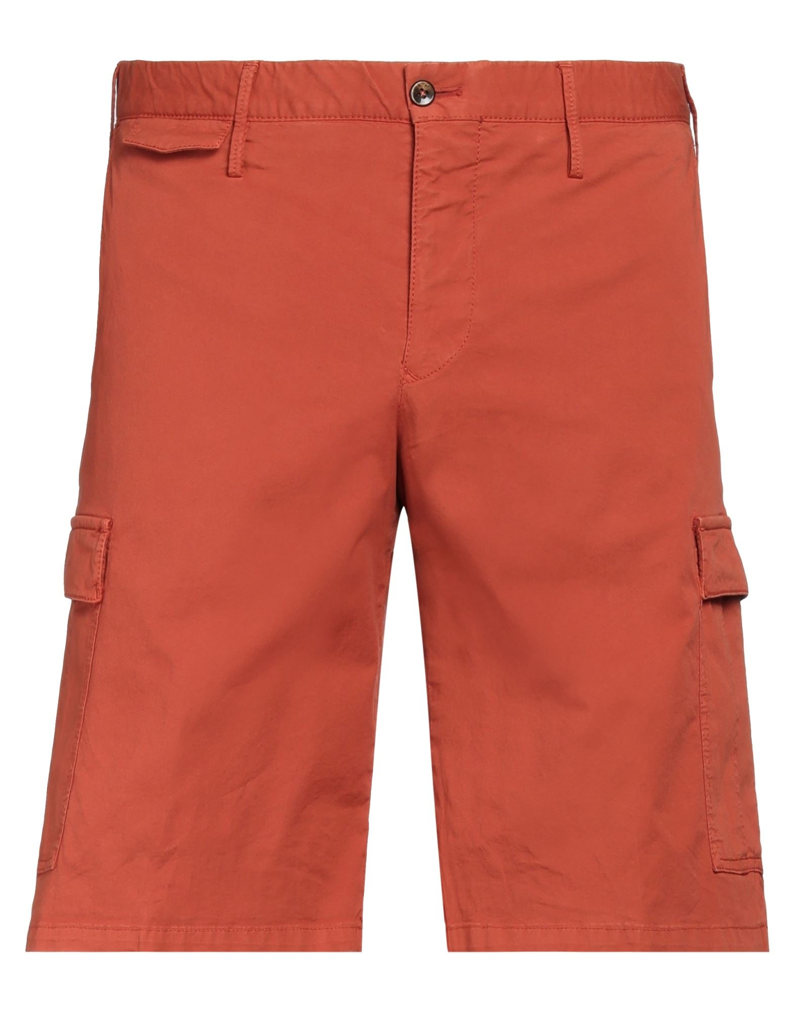 Pt Torino Man Shorts & Bermuda Shorts Rust Size 34 Cotton, Elastane In Red