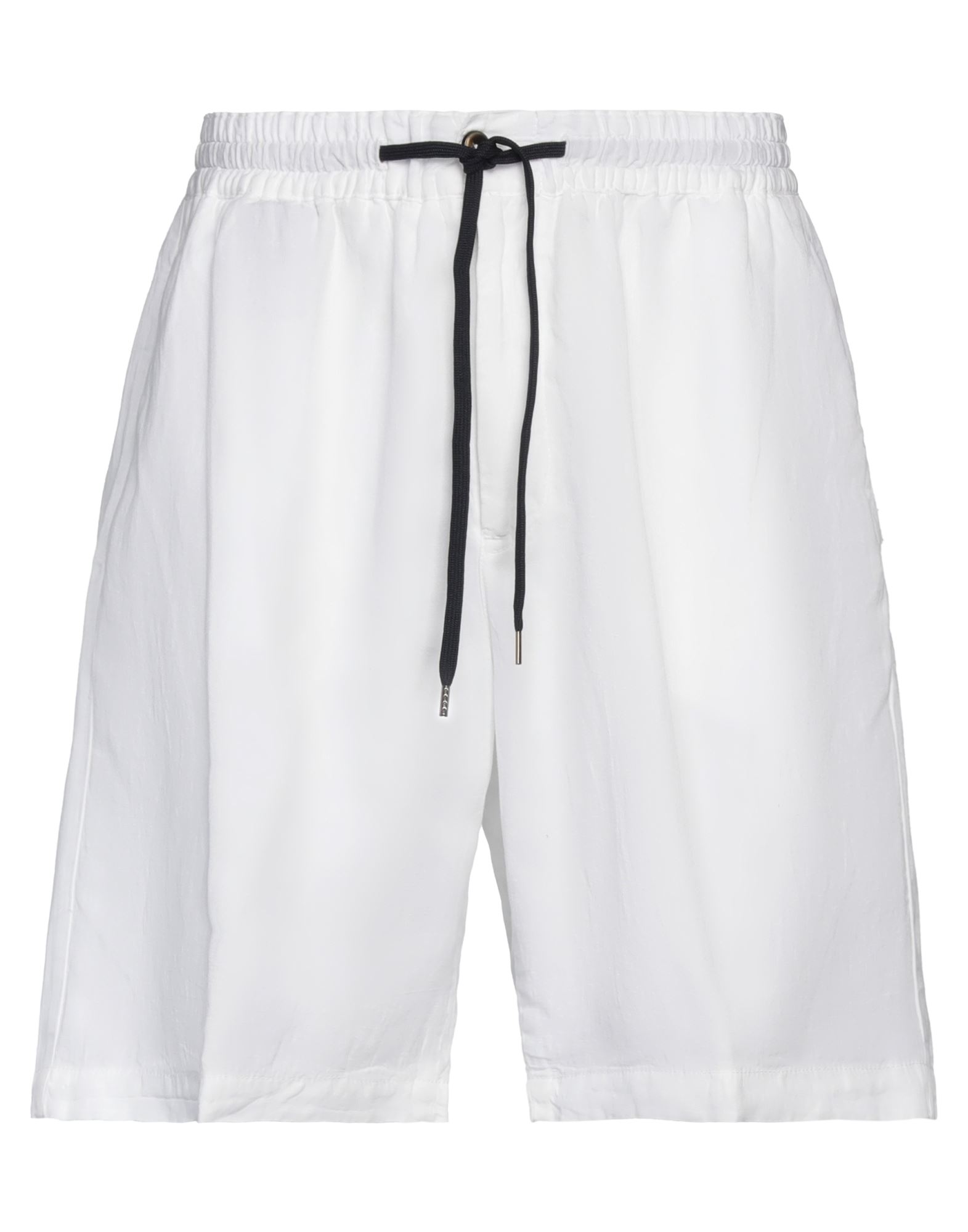 Pt Torino Man Shorts & Bermuda Shorts White Size 38 Lyocell, Linen, Cotton
