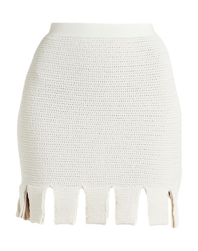 Bottega Veneta Woman Mini Skirt Ivory Size Xs Cotton, Polyamide, Elastane In White