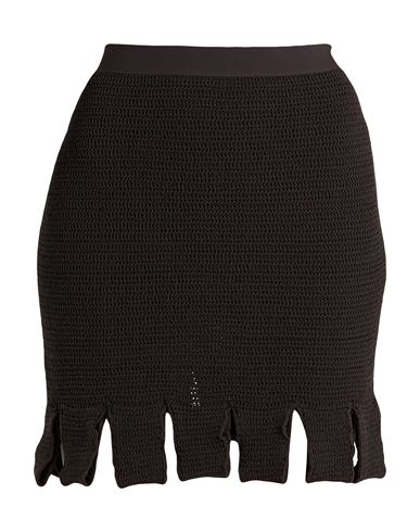 Bottega Veneta Woman Mini Skirt Dark Brown Size S Cotton, Polyamide, Elastane