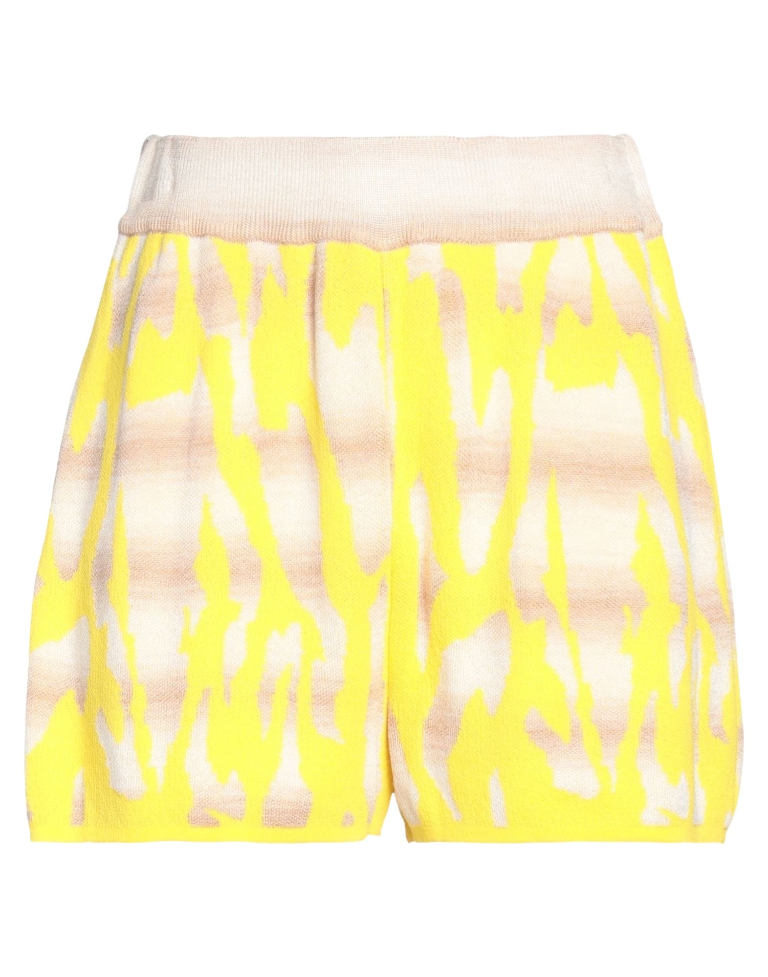 Viki-and Woman Shorts & Bermuda Shorts Yellow Size 4 Viscose, Polyamide