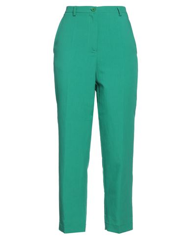 Vicolo Woman Pants Green Size M Viscose, Linen