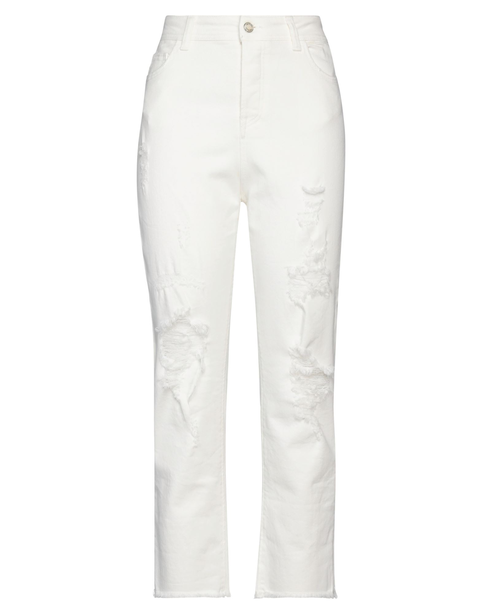 Shop Sonia De Nisco Woman Jeans White Size 27 Cotton, Elastane
