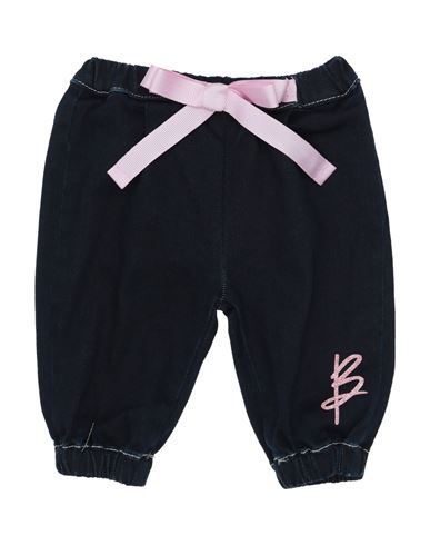 Miss Blumarine Babies'  Newborn Girl Denim Pants Blue Size 3 Cotton, Elastane
