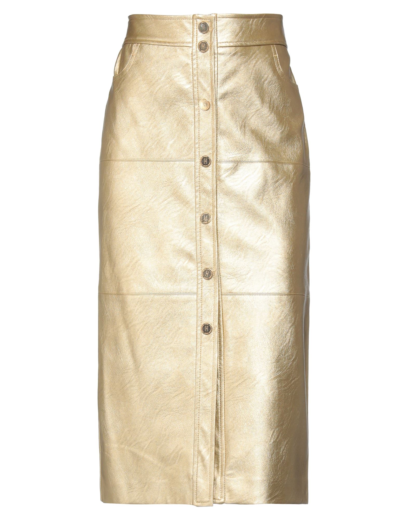 Pinko Uniqueness Midi Skirts In Gold