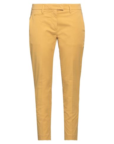 Dondup Woman Pants Mustard Size 32 Cotton, Elastane In Yellow