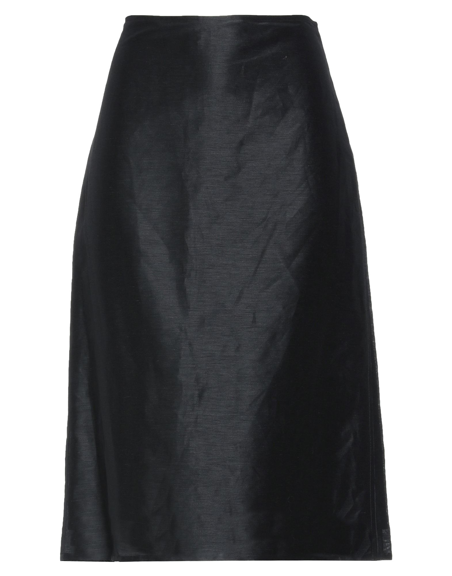 Shop Tessa . Woman Midi Skirt Black Size 4 Linen, Silk