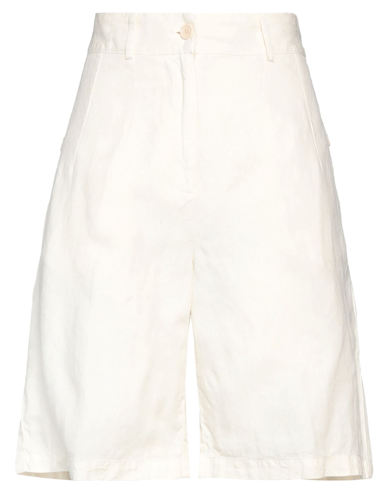 Aspesi Woman Shorts & Bermuda Shorts Ivory Size 6 Linen In White