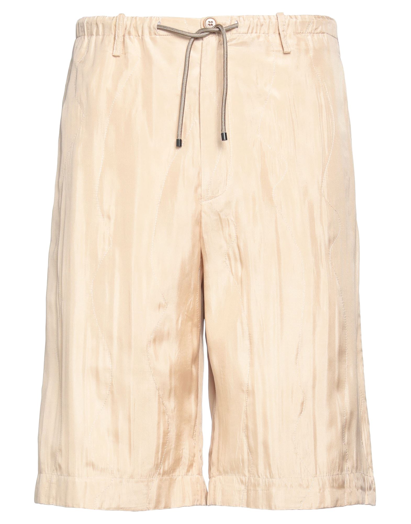 Dries Van Noten Man Shorts & Bermuda Shorts Beige Size 34 Silk, Cotton