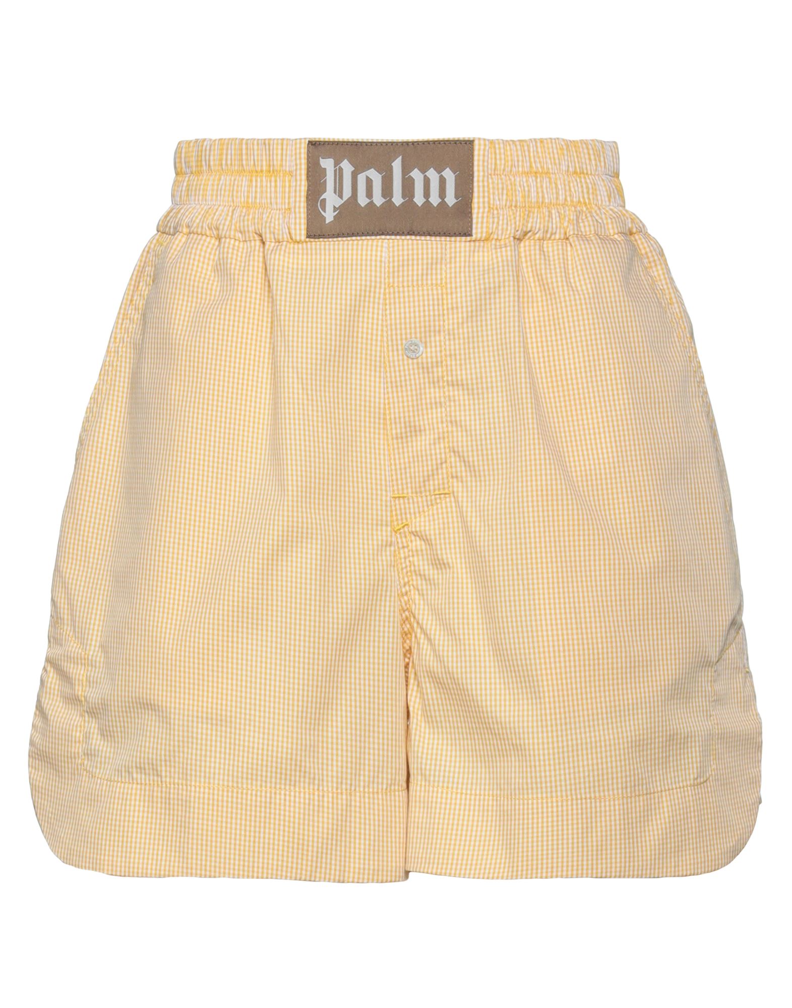 Palm Angels Woman Shorts & Bermuda Shorts Yellow Size S Cotton