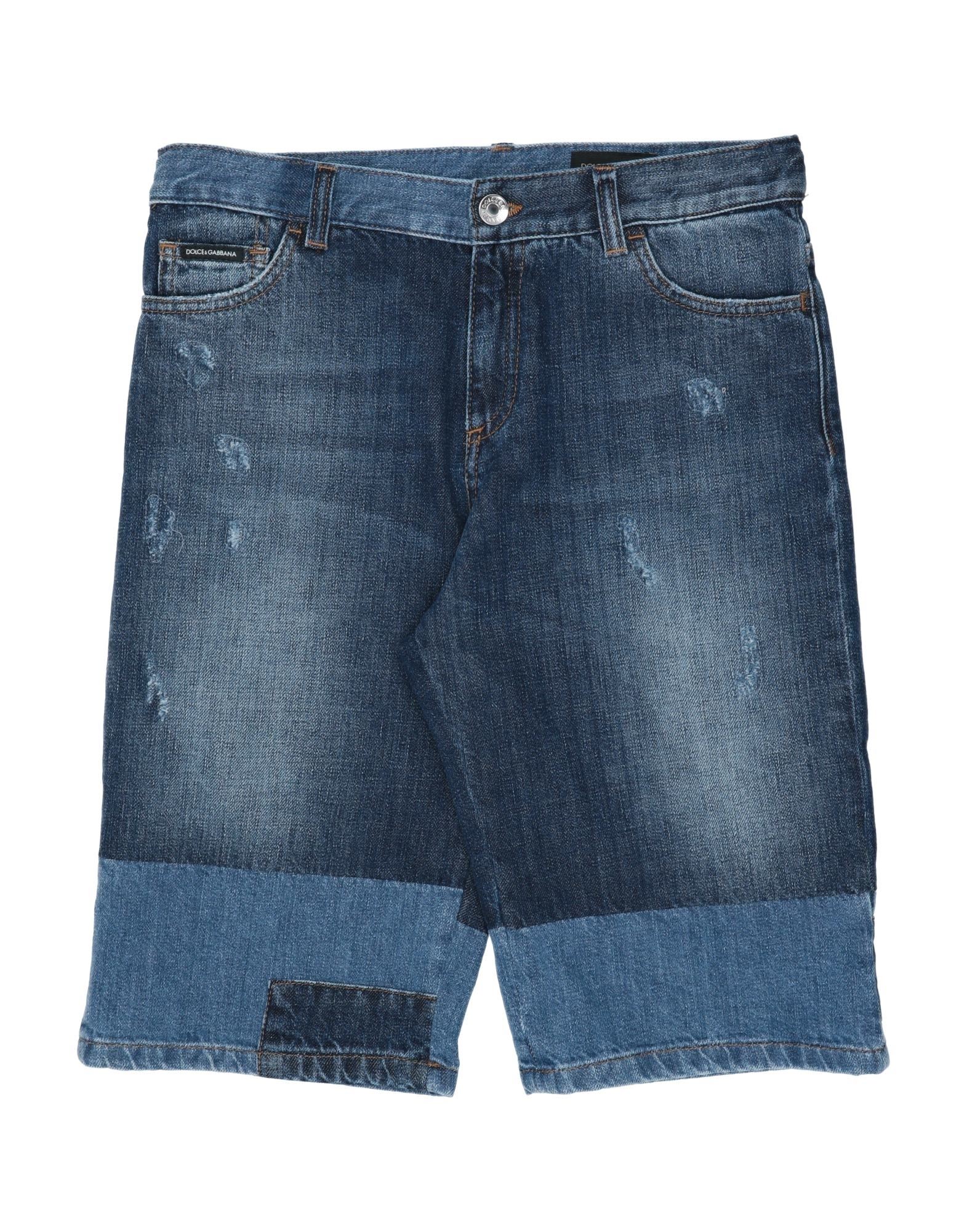 Dolce & Gabbana Kids'  Toddler Boy Denim Shorts Blue Size 7 Cotton, Calfskin, Zamak
