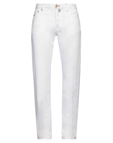 Shop Jacob Cohёn Man Jeans White Size 34 Cotton, Linen