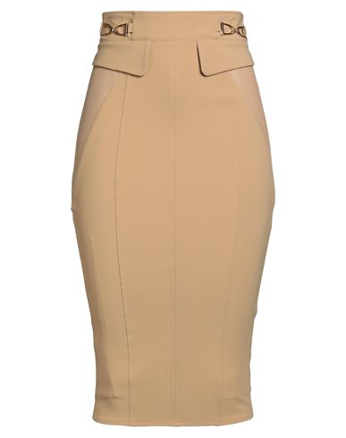 Elisabetta Franchi Woman Midi Skirt Sand Size 6 Polyamide, Elastane, Viscose