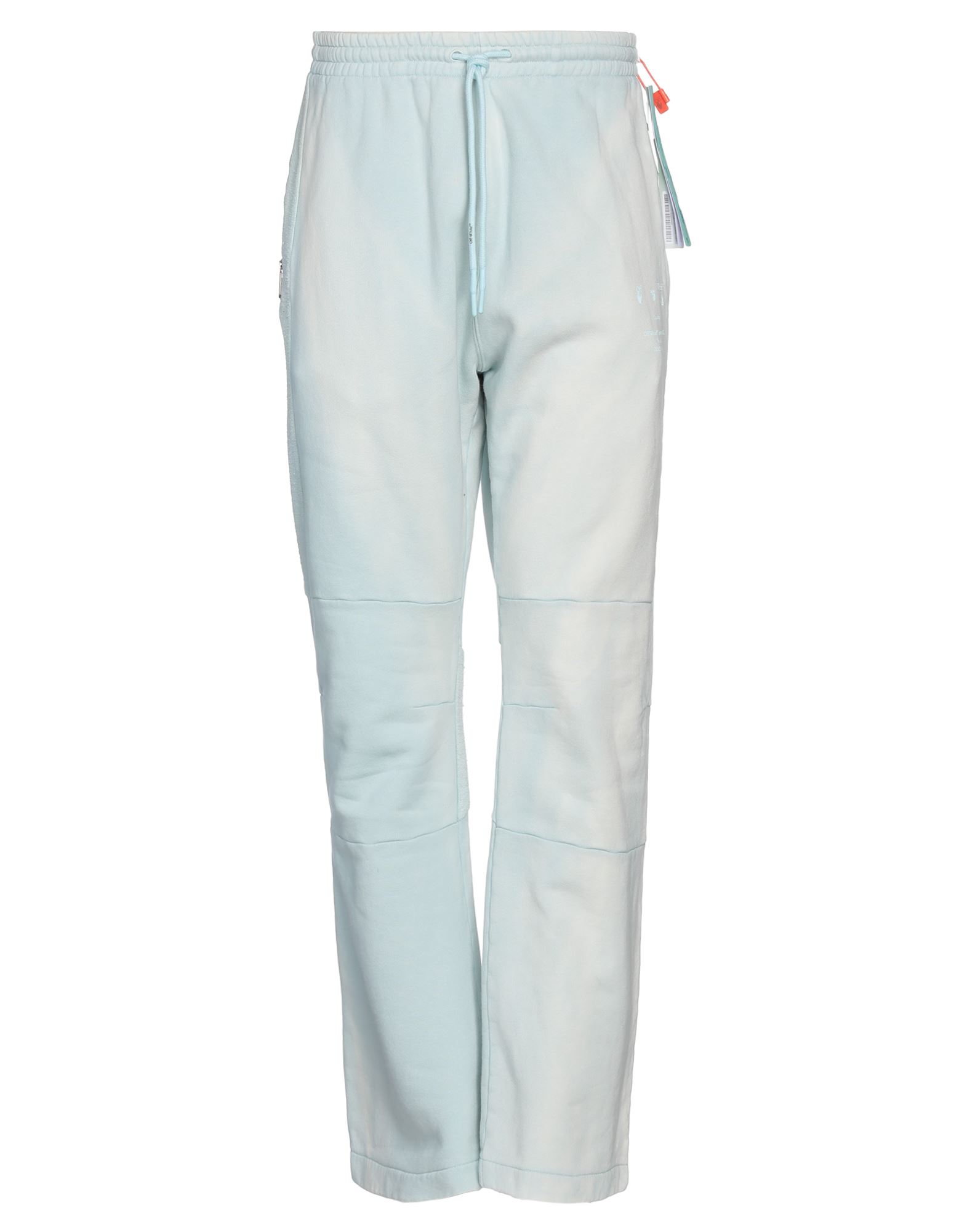 Off-white Man Pants Turquoise Size Xxs Cotton In Blue