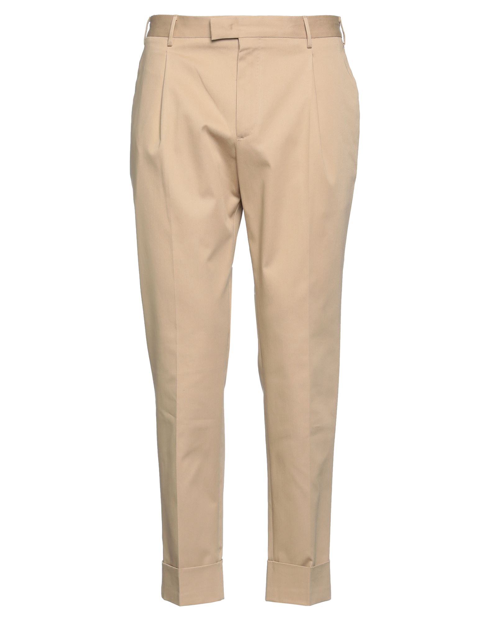 Pt Torino Man Pants Camel Size 40 Cotton, Elastane In Beige