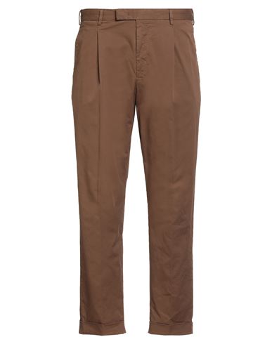 Pt Torino Man Pants Chocolate Brown Size 44 Cotton, Elastane In Brown