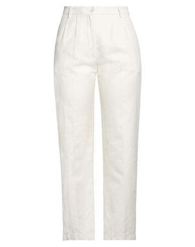 Shop Aspesi Woman Pants Ivory Size 8 Cotton, Linen In White