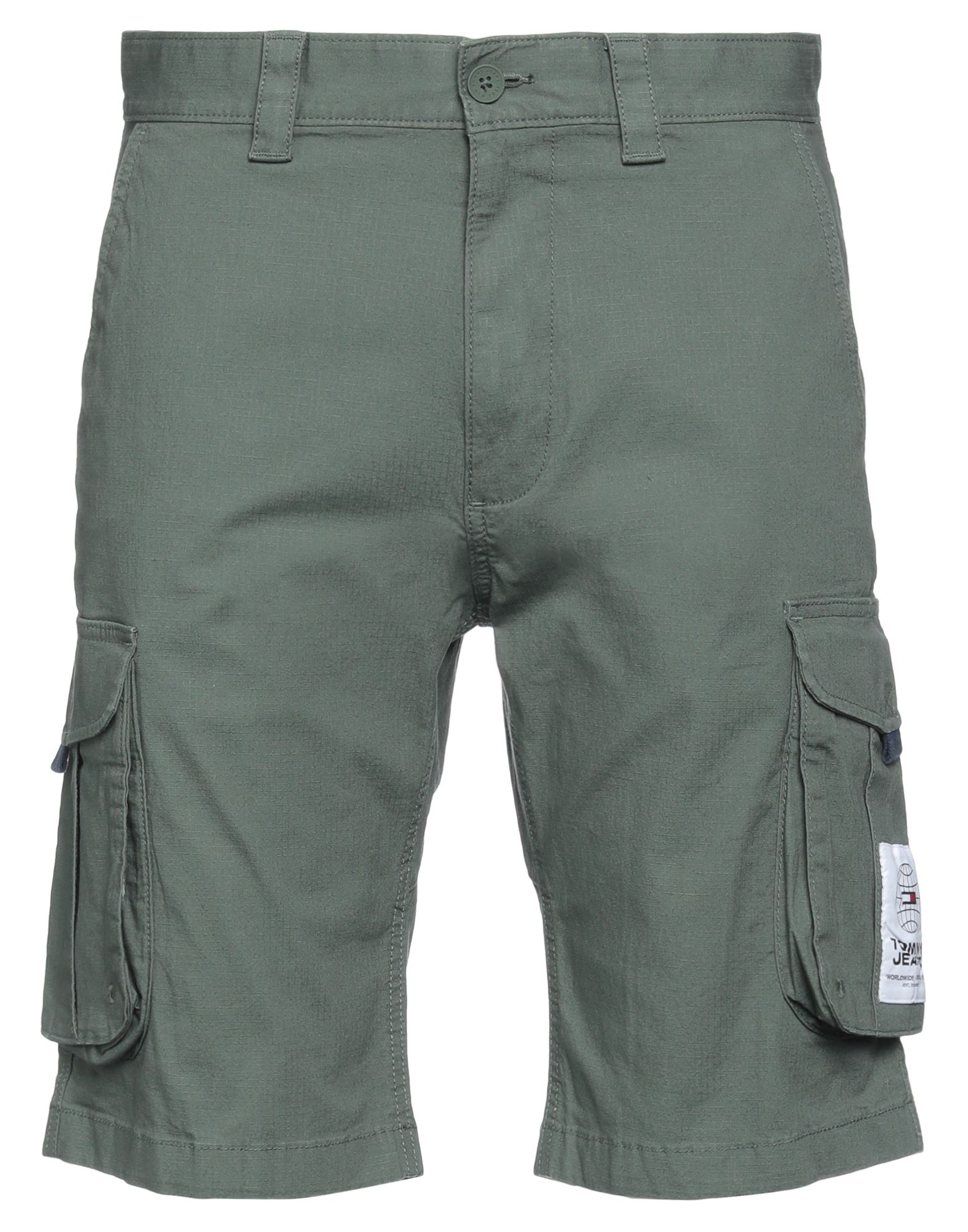 Tommy Jeans Man Shorts & Bermuda Shorts Dark Green Size 31 Cotton, Elastane