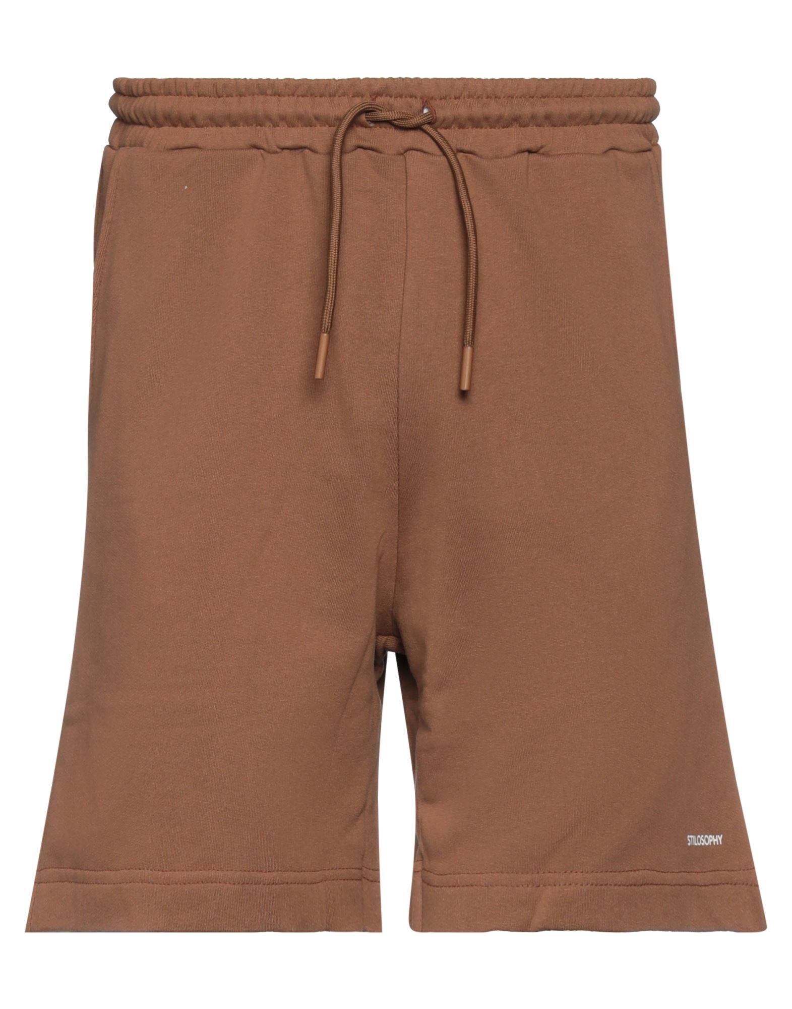 Stilosophy Man Shorts & Bermuda Shorts Brown Size L Cotton